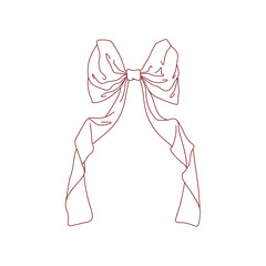 Big bow decor line art vector, cute bow vector