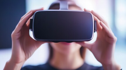 deadline, augmented reality and technology concept - creative team with tablet pc computer testing virtual reality headset or 3d glasses at office