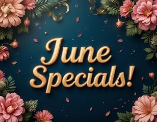 Fototapeta premium June Specials! - 3D Text with luxury background