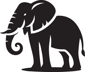 Fototapeta premium black Elephant Vector, Elephant Logo Vector Icon, Elephant illustration design, Elephant silhouette vector black and white