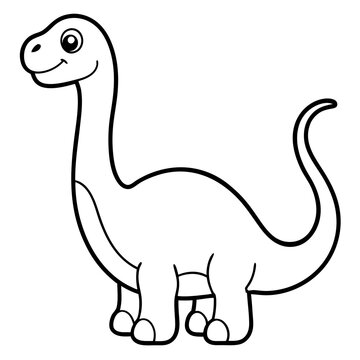 recommend clip art: Cute Cartoon vevtor Dinosaur Coloring Page Outline.