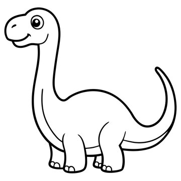 recommend clip art: Cute Cartoon vevtor Dinosaur Coloring Page Outline.