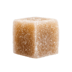 3D Render of Cane Sugar Cube on Transparent Background, Full Depth of Field