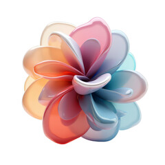 Fototapeta premium 3D colorful abstract flower design with smooth petals