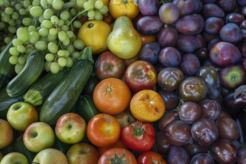 A Colorful Collection Of Fresh Fruits And Vegetables