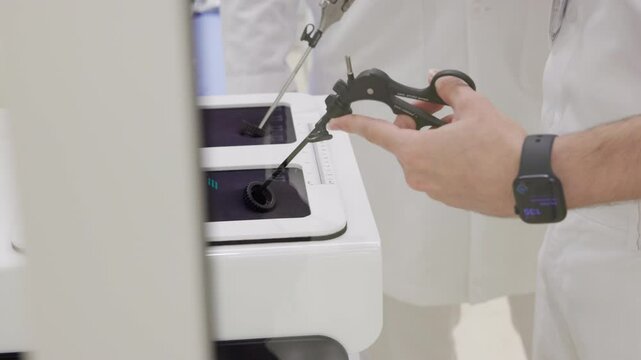 Doctor practicing simulation