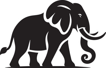 Obraz premium black Elephant Vector, Elephant Logo Vector Icon, Elephant illustration design, Elephant silhouette vector black and white