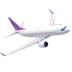 White passenger airplane in flight. (1)