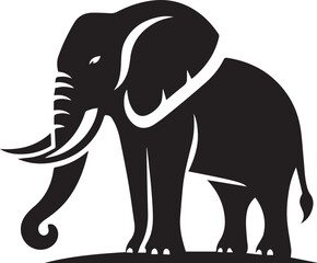 Fototapeta premium black Elephant Vector, Elephant Logo Vector Icon, Elephant illustration design, Elephant silhouette vector black and white