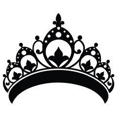 Bridal tiara silhouette wedding on white background © Design Wave Ai