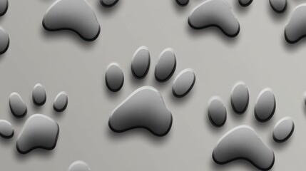 Vector seamless pattern with dog paw tracks. Animal background. Pet footprints backdrop. Design for textile, wrapping, print. Illuminating and Ultimate Gray.