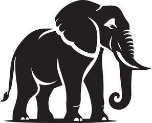 Obraz premium black Elephant Vector, Elephant Logo Vector Icon, Elephant illustration design, Elephant silhouette vector black and white