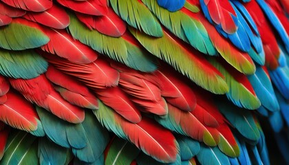 Fototapeta premium a close up of a colorful bird with feathers on it's back