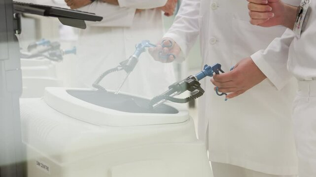 Doctor practicing simulation