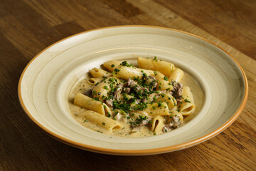 Creamy mushroom pasta with fresh herbs