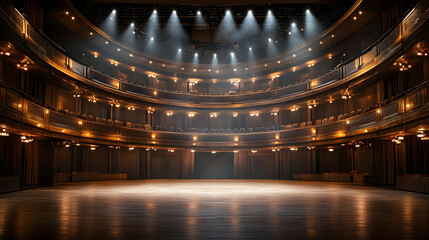 Obraz premium Empty Theater Stage 3D Illustration