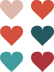 Collection of heart illustrations, Love symbol icon set