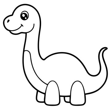 recommend clip art: Cute Cartoon vector Dinosaur for Coloring Page Outline.