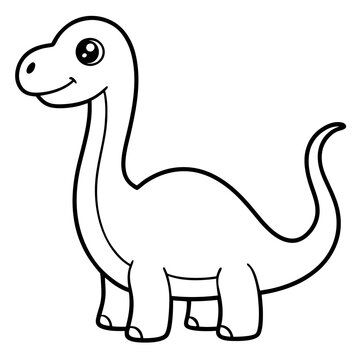recommend clip art: Cute Cartoon vector Dinosaur for Coloring Page Outline.