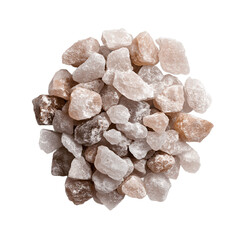 3D render of rock sea salt isolated on transparent background, full depth of field