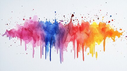 Fototapeta premium Vibrant watercolor splash depicting an abstract blend of colors in a creative expression