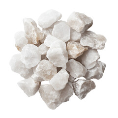 3D render of rock sea salt isolated on transparent background, full depth of field