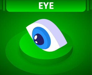 Eye isometric icon. Vector illustration. 3d concept