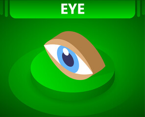 Eye isometric icon. Vector illustration. 3d concept