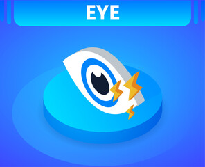 Eye isometric icon. Vector illustration. 3d concept