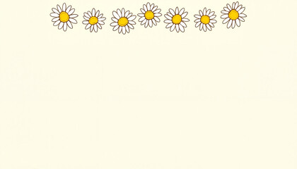 Daisy border with copy space for text for invitations and greeting cards