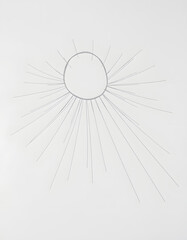 Obraz premium Sun rays hand drawn, linear drawing, Diffused lighting, with white tones