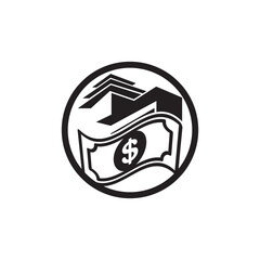 Money dollar vector logo icon flat design