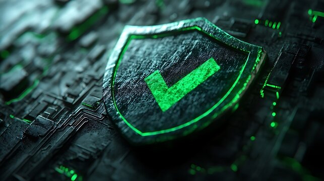 Cybersecurity shield concept digital world graphic design dark theme