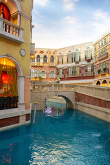 The Venetian Macao simulates Venice, with characteristic architectural shapes of Venice