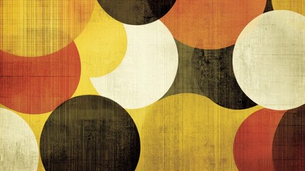 Abstract Art Featuring Overlapping Circles in Warm Tones