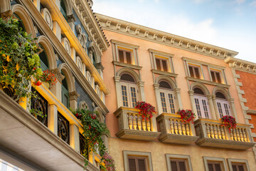 The Venetian Macao simulates Venice, with characteristic architectural shapes of Venice