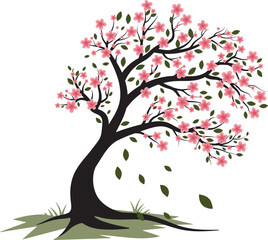  Cherry Blossom Tree Vector | Pink Floral Spring Design