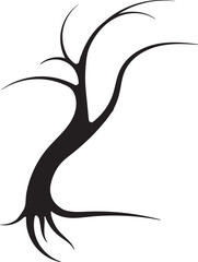 Leafless Tree Silhouette Vector | Minimalist Dead Tree Illustration