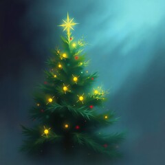 Happy New Year, 2025, Pine Tree