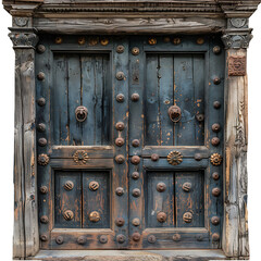 old wooden door with handle