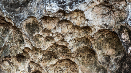 the light- and dark-colored, fractured texture of real stone.