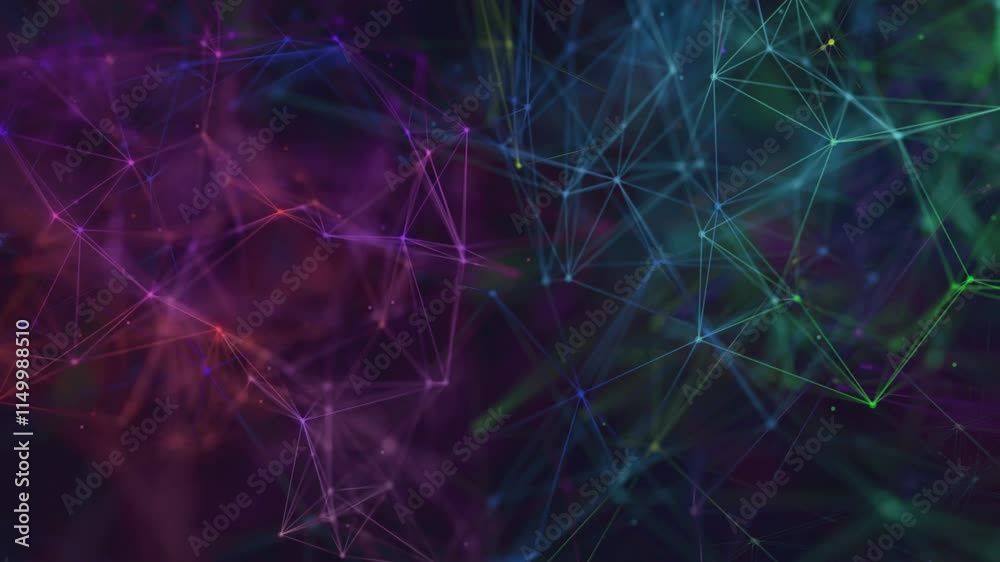 Wall mural colorful plexus pattern abstract background
