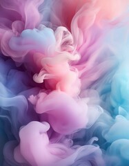 Fototapeta premium Generated image A visually pleasing vertical wallpaper featuring soft, billowing fumes in a blend of pastel