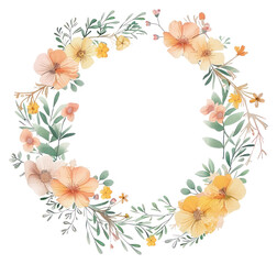 Obraz premium PNG Delicate floral wreath illustration