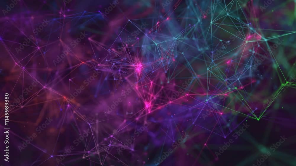 Wall mural colorful plexus pattern abstract background