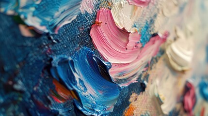 Fototapeta premium an abstract painting with bold, thick strokes on a textured canvas.