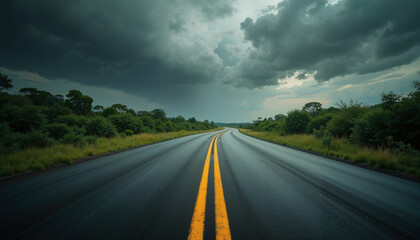 Naklejka premium Deserted Road to Nowhere