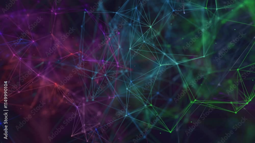 Wall mural colorful plexus pattern abstract background
