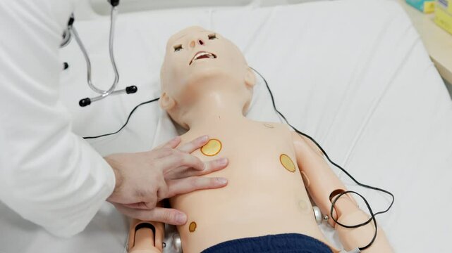 Doctor practicing simulation