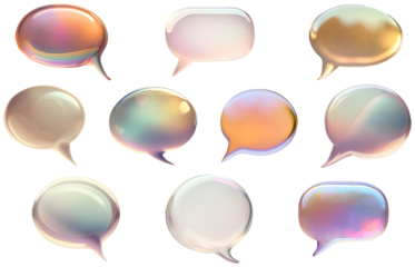 Bubble message, 3d online chat with speech or talk object for social media post.